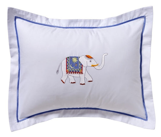 Boudoir Pillow Cover, Charming Elephant (Blue)