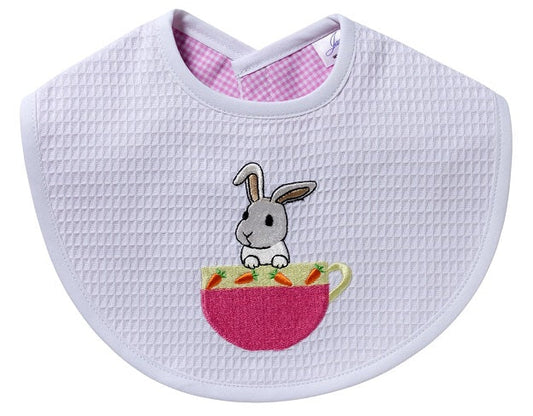 Bib, Bunny in Cup (Pink)