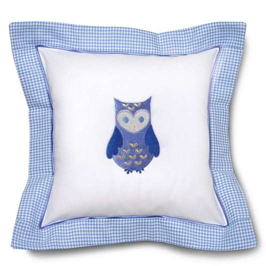Baby Pillow Cover, Owl (Blue)