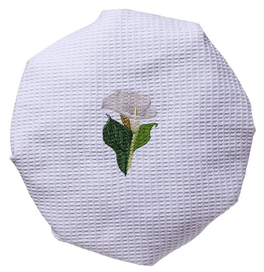 Shower Cap, Waffle Weave, Calla Lily (White)
