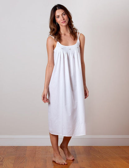 Chrissy White Cotton Nightgown