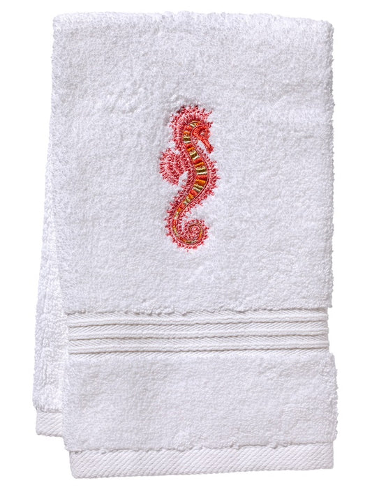 Guest Towel, Terry, Seahorse (Coral)