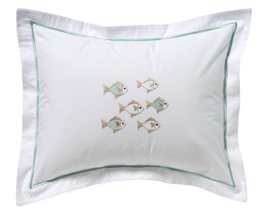 Boudoir Pillow Cover, School of Fish (Aqua)