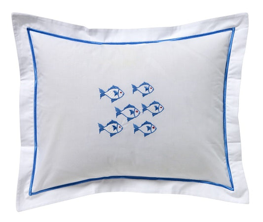 Boudoir Pillow Cover, School of Fish (Blue)