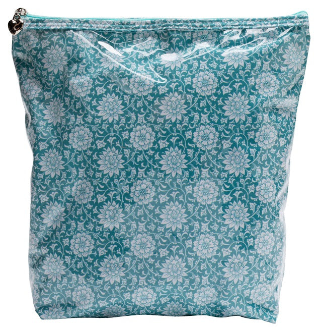 Cosmetic Bag (Large), Gerbera (Aqua)