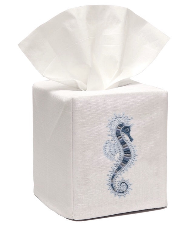 Tissue Box Cover - Seahorse (Blue)