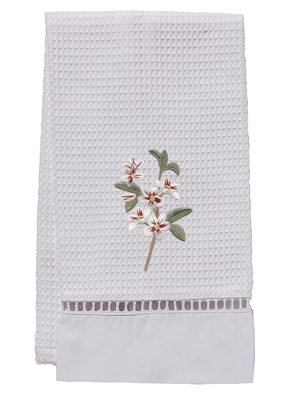 Guest Towel, Waffle Weave, Apple Blossom (White)