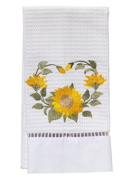 Guest Towel, Waffle Weave, Sunflower Circle (Yellow)