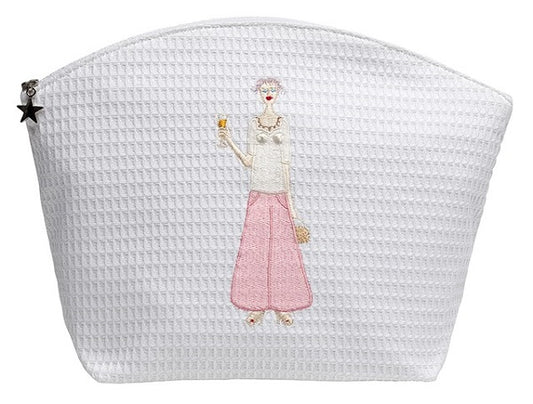 Cosmetic Bag (Large), Champagne Lady (Pink)