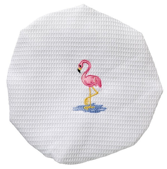 Shower Cap, Waffle Weave, Flamingo (Pink)