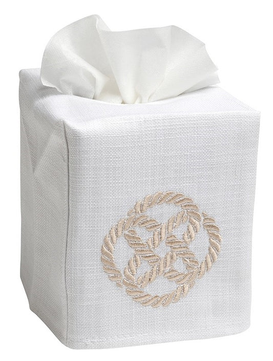 Tissue Box Cover, Sailor's Knot (Beige)