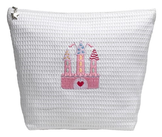 Cosmetic Bag (Large), Waffle Weave - Cinderella's Castle (Pink)