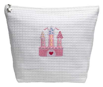 Cosmetic Bag (Large), Waffle Weave - Cinderella's Castle (Pink)