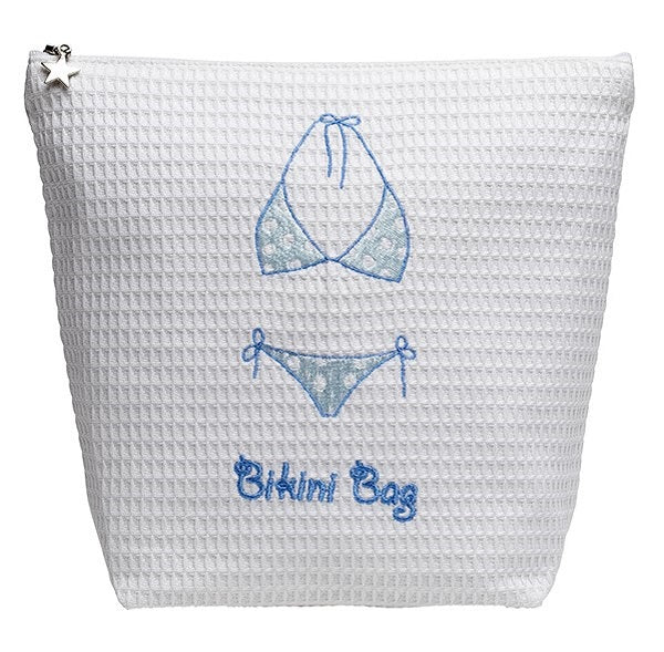 Bikini Bag, Cotton Waffle Weave - Bikini (Light Blue)