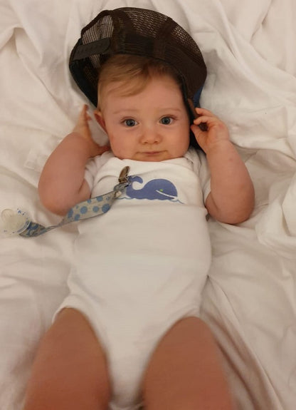 Onesie (Short Sleeve), Whale (Blue)