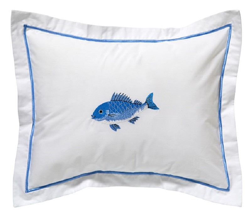 Boudoir Pillow Cover, Swimming Fish (Blue)