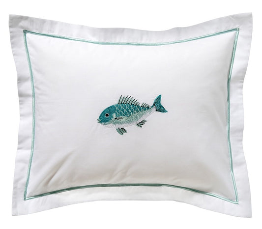 Boudoir Pillow Cover, Swimming Fish (Aqua)