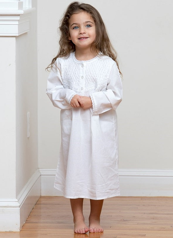 Sophia White Cotton Dress, Smocked