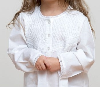 Sophia White Cotton Dress, Smocked