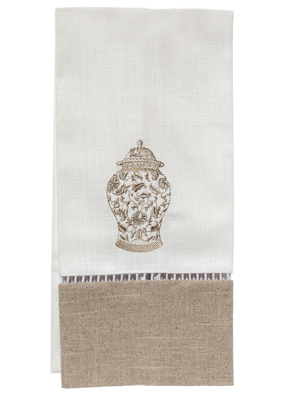 Guest Towel, Combo Linens, Ginger Jar, Wide (Beige)