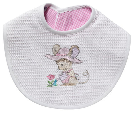 Bib, Gardening Mouse (Pink)