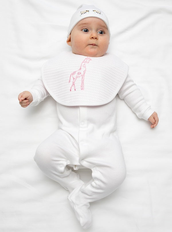 Bib, Dot Giraffe (Pink)