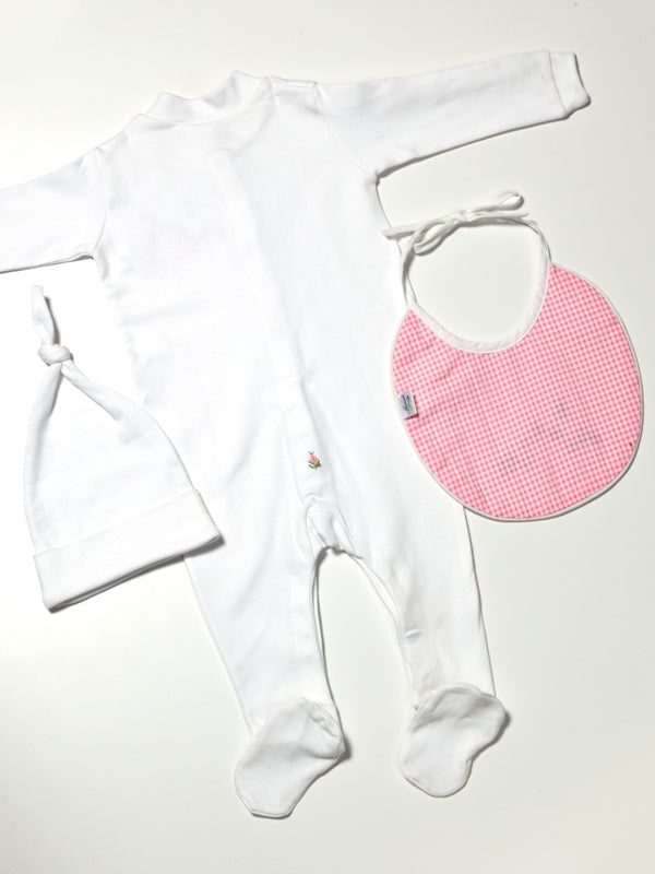 Footie, Rosebuds & Butterfly (Pink)