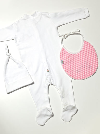 Footie, Rosebuds & Butterfly (Pink)
