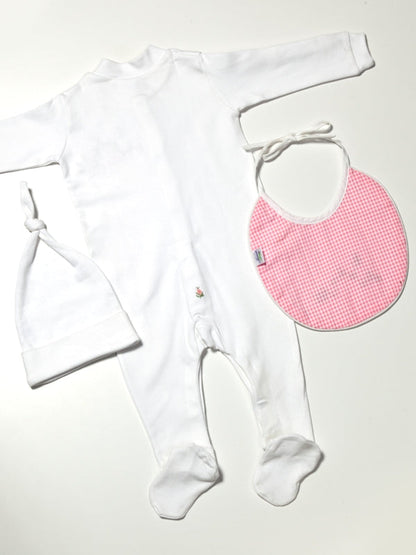 Footie, Rosebuds & Butterfly (Pink)