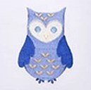 Baby Pillow Cover, Owl (Blue)