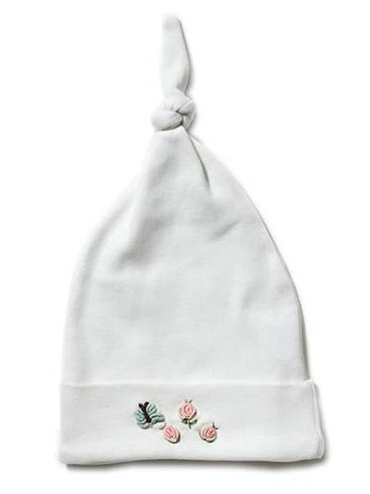 Knotted Hat, Rosebuds & Butterfly (Pink)
