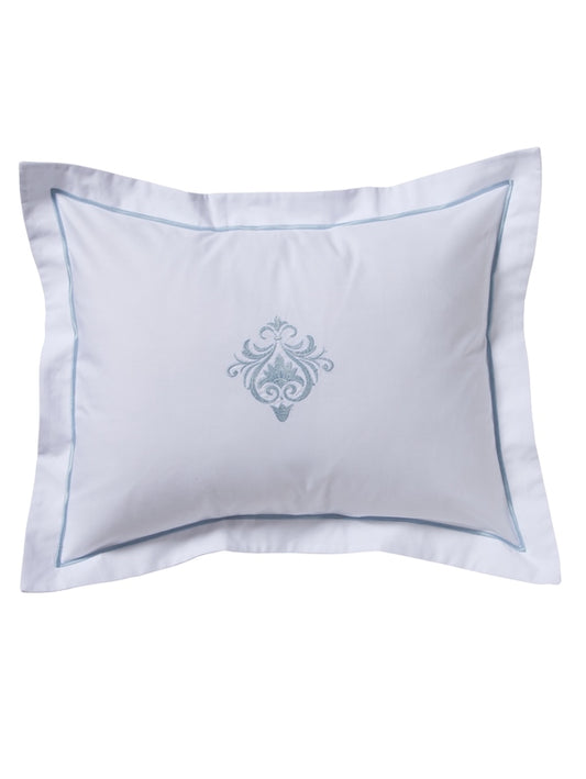 Boudoir Pillow Cover, Parisian Scroll (Duck Egg Blue)