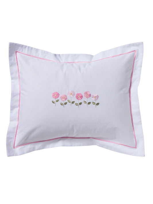 Boudoir Pillow Cover, Row of Flowers (Pink)