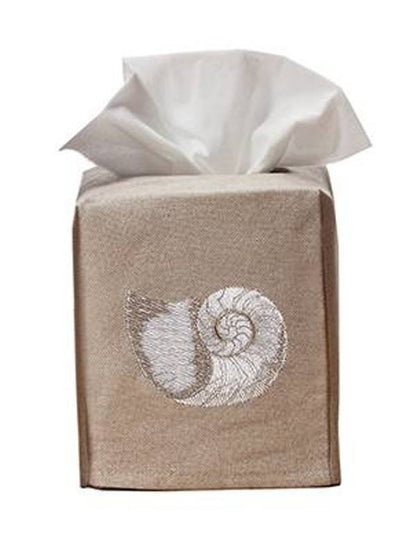 Tissue Box Cover, Pearl Nautilus (Beige)
