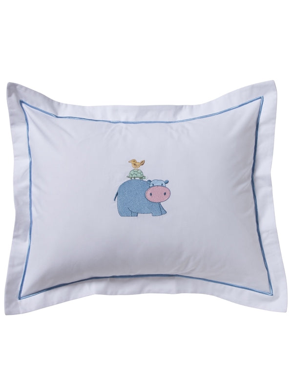 Baby Boudoir Pillow Cover, Hippo (Blue)
