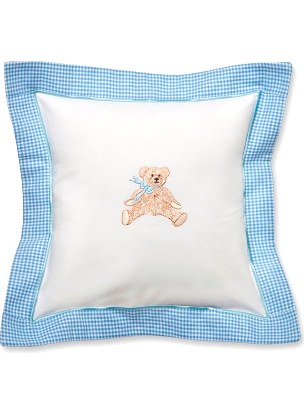 Baby Pillow Cover, Bow Teddy (Blue)