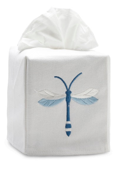 Tissue Box Cover, Twilight Dragonfly (Blue)