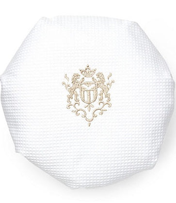 Shower Cap, Waffle Weave - Majestic Scroll (Beige)