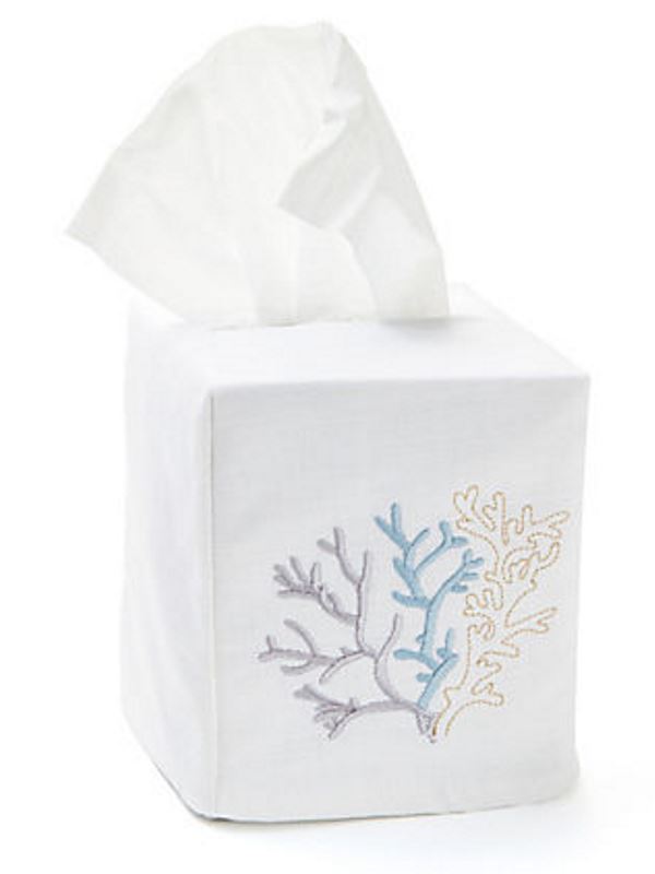 Tissue Box Cover, Coral (Duck Egg Blue)