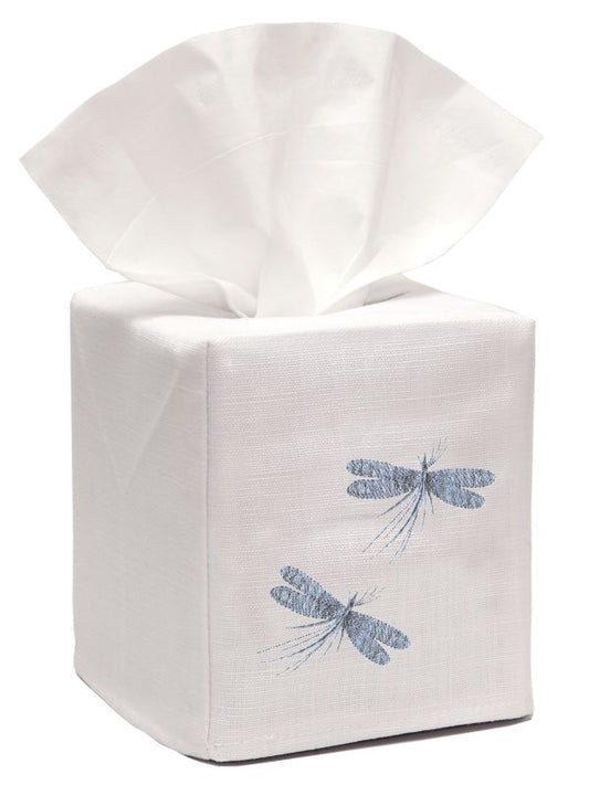 Tissue Box Cover, Two Classic Dragonflies (Duck Egg Blue)