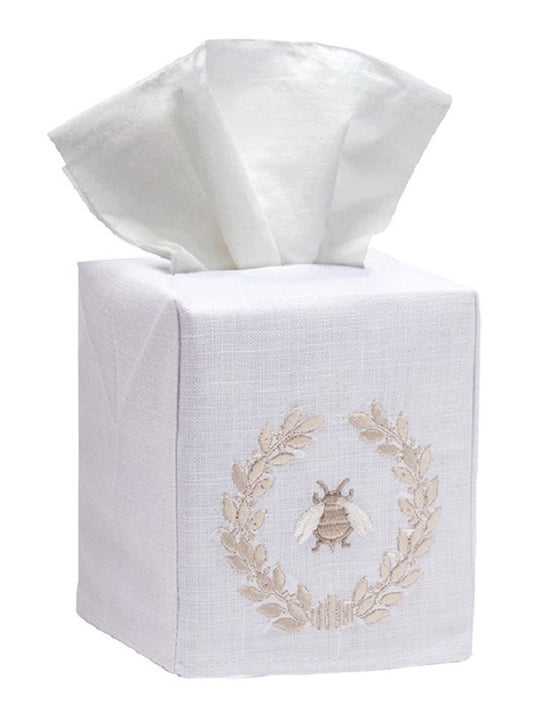 Tissue Box Cover, Napoleon Bee Wreath (Beige)