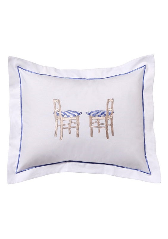 Boudoir Pillow Cover, 2 Chairs (Blue)