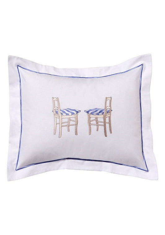 Boudoir Pillow Cover, 2 Chairs (Blue)