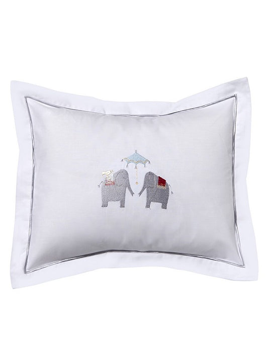 Baby Boudoir Pillow Cover, Umbrella Elephants (Pewter)