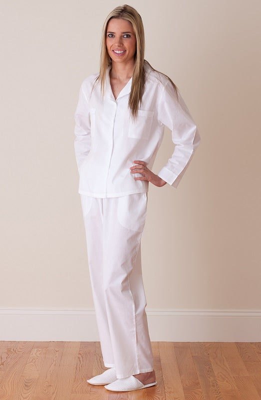 Christine White Cotton Pajamas