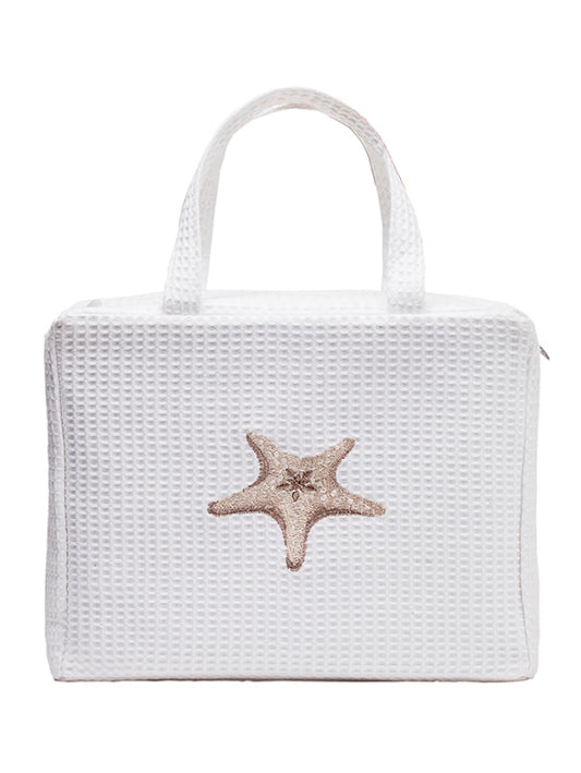 Cosmetic Case, Waffle Weave, Morning Starfish (Beige)