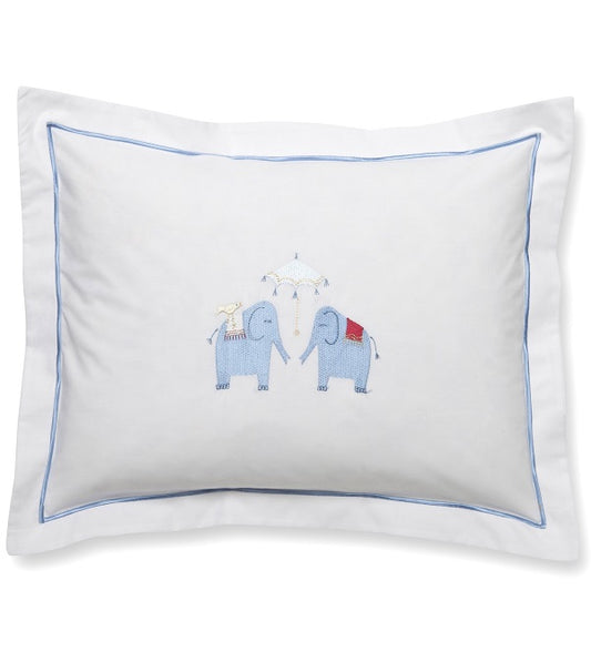 Baby Boudoir Pillow Cover, Umbrella Elephants (Blue)