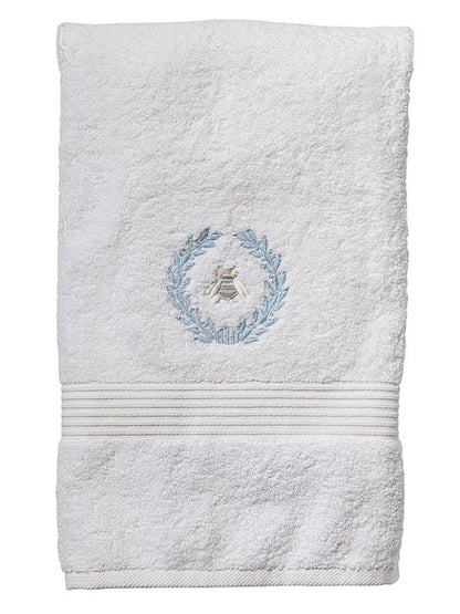 Bath Towel, Terry, Napoleon Bee Wreath (Duck Egg Blue)