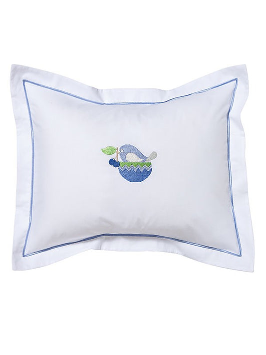 Baby Boudoir Pillow Cover, Bird in Cup (Blue)