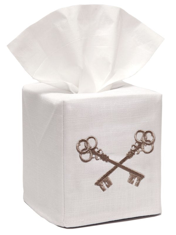 Crossed Keys (Mushroom) Tissue Box Cover - Jacaranda Living